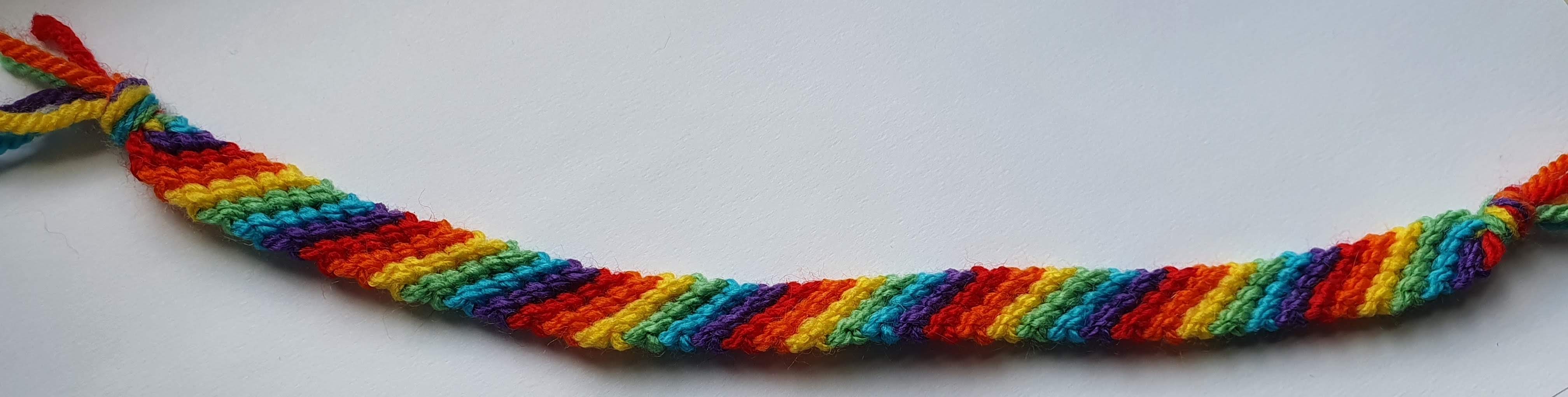 Bracelet with rainbow diagonal stripes
