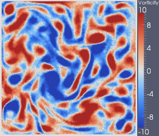 Vorticity Plot of Forced 2D Turbulence