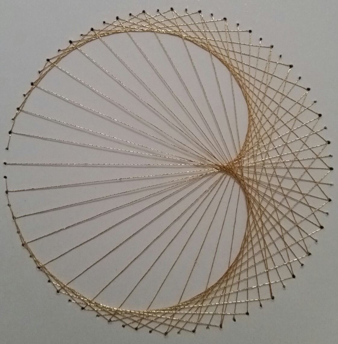 Curved stitching cardioid