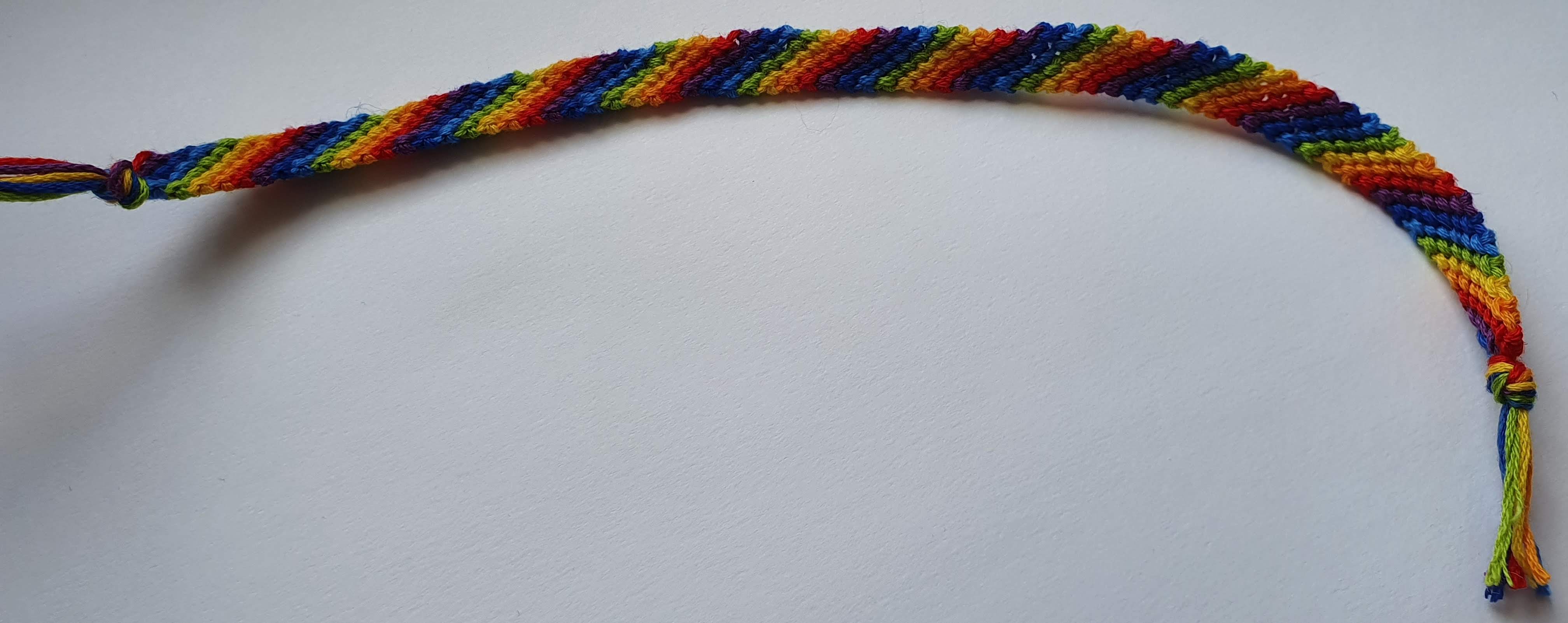 Bracelet with rainbow diagonal stripes