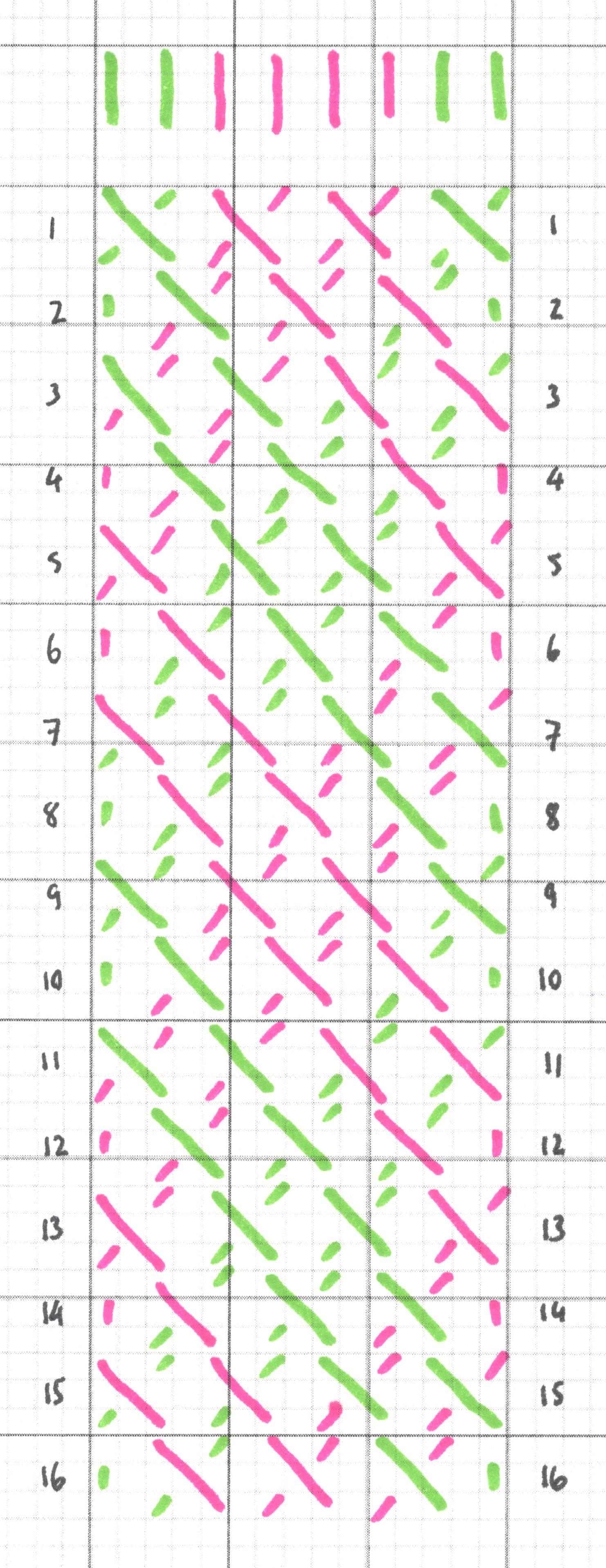 Design with diagonal stripes in two colours