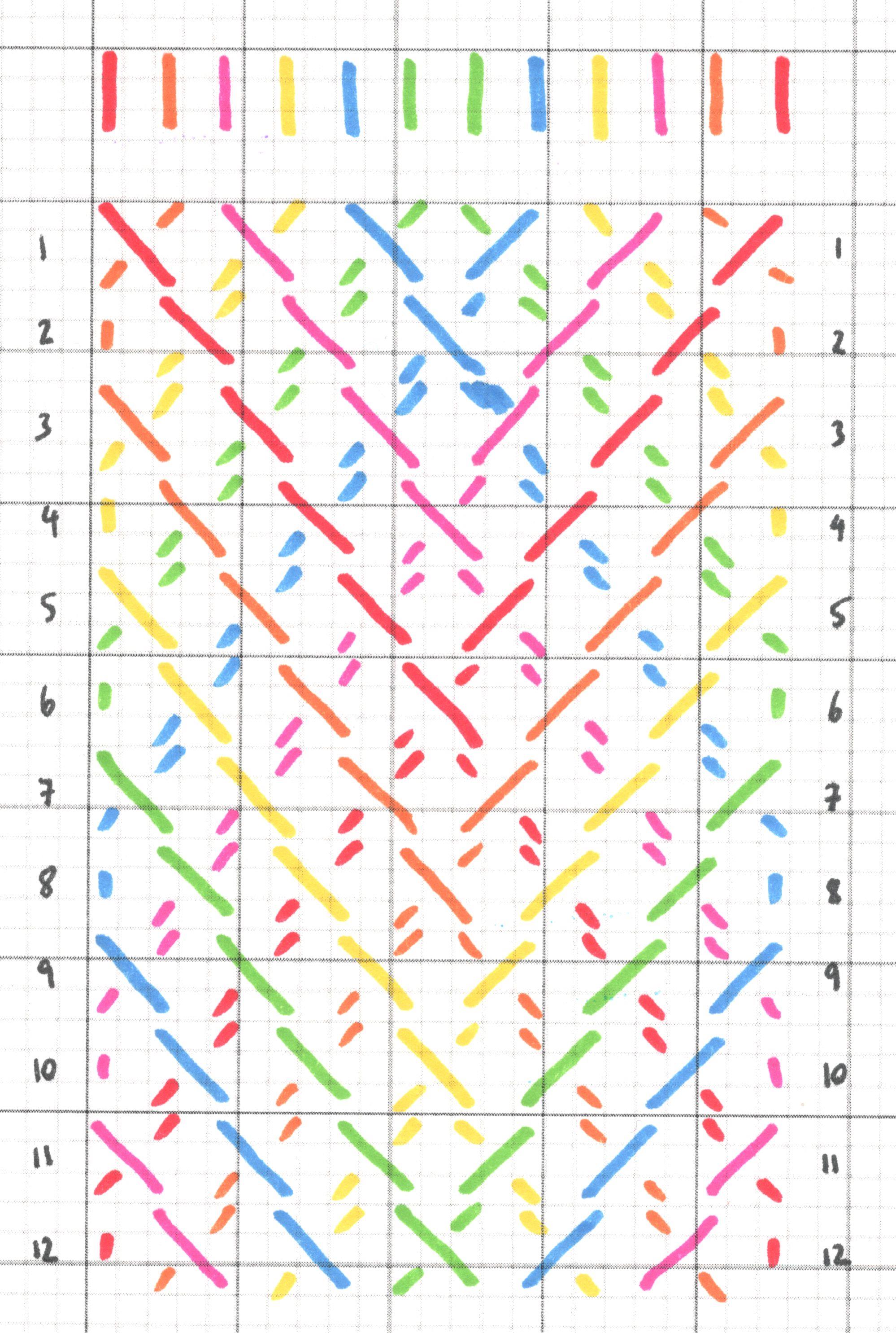 Design with rainbow chevrons (6 colours)