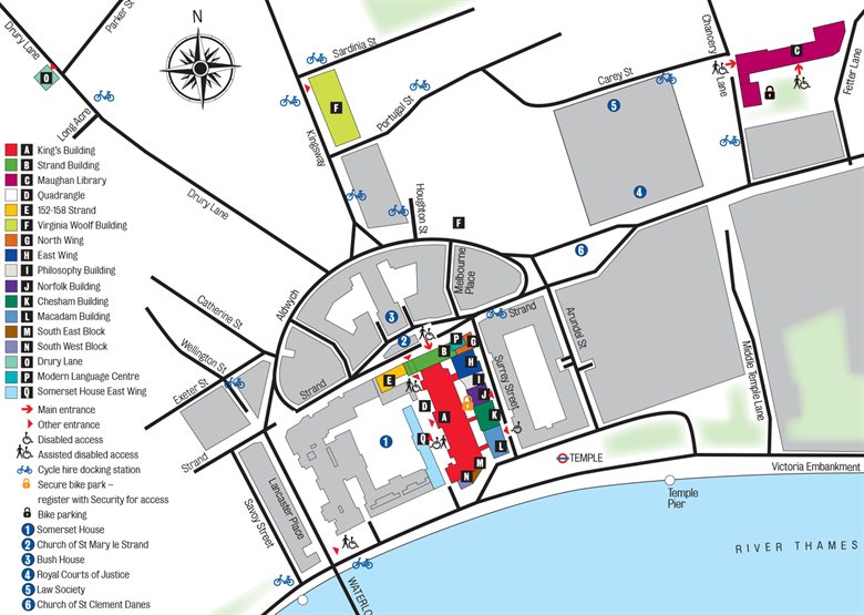 Map of the Strand Campus